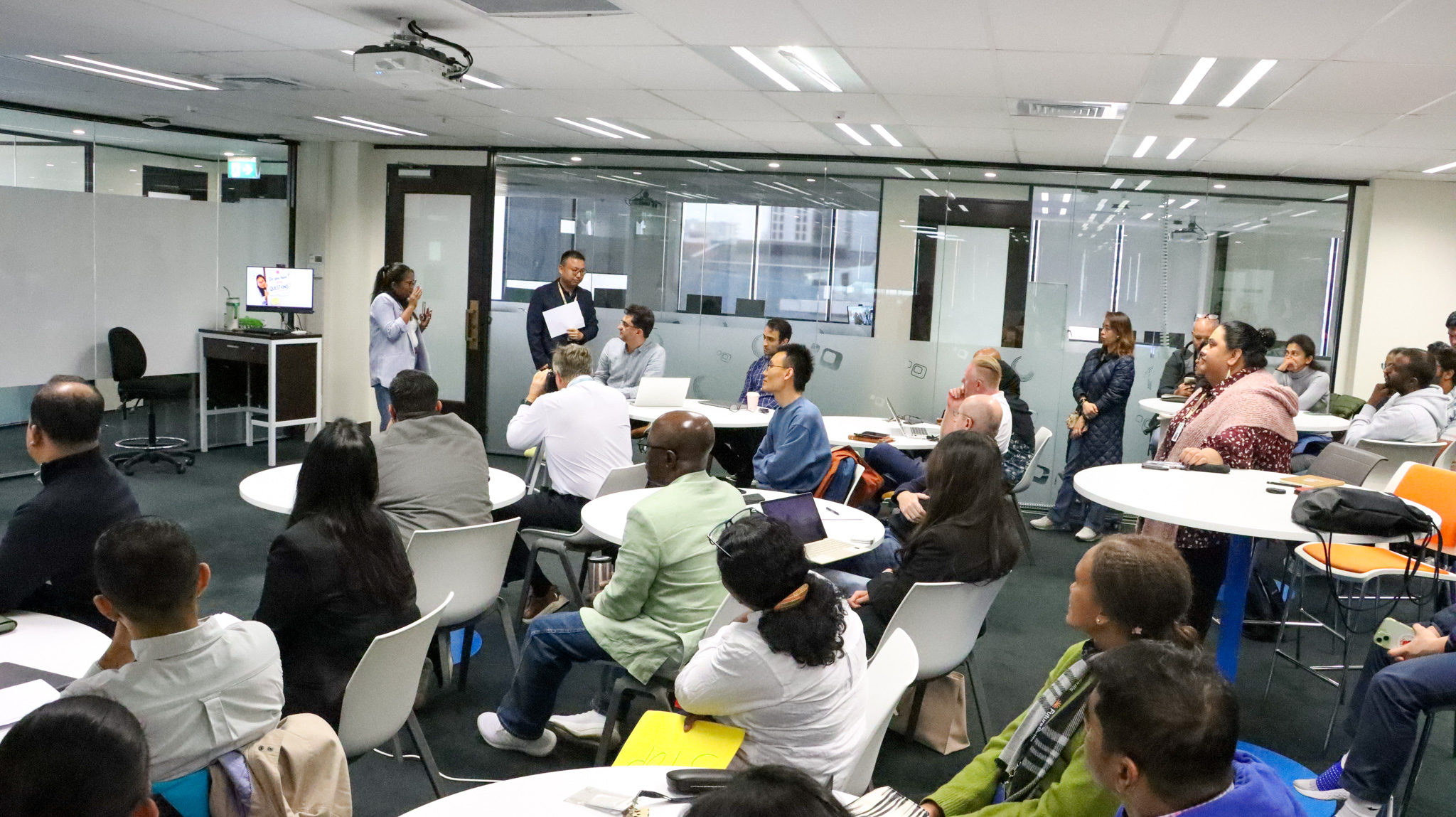 <p>Students share research at Study Block 2 forum</p>