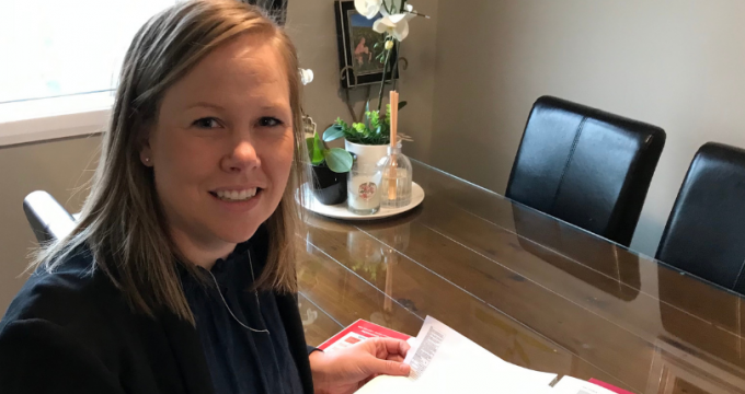 Olivia McGregor finishing her last assignment